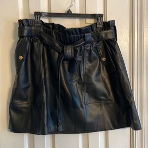 NWT XL Women's Leather-Like Black Skirt